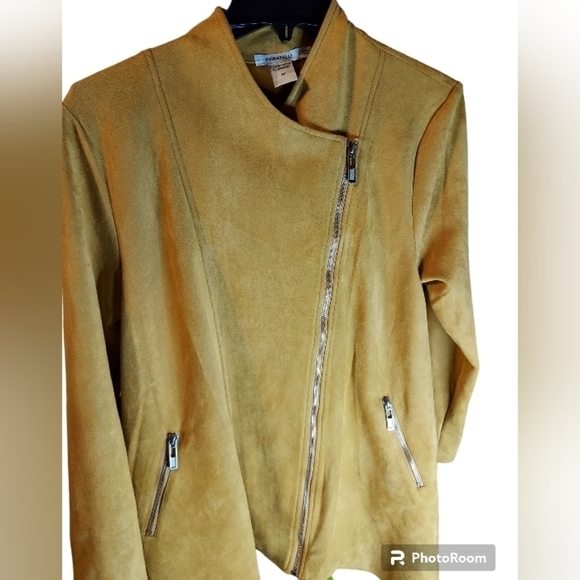 Chic Gold Asymmetrical Women's Jacket - Picture 3 of 16